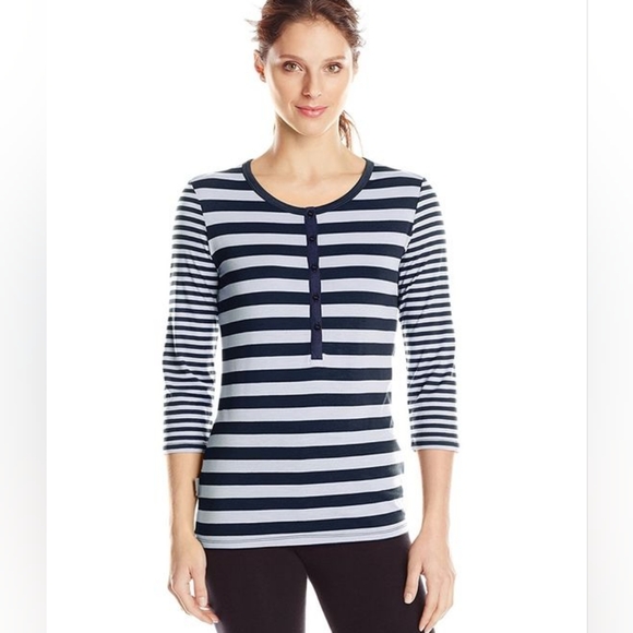 Icebreaker Tops - ICEBREAKER MID SLEEVE STRIPED SHIRT